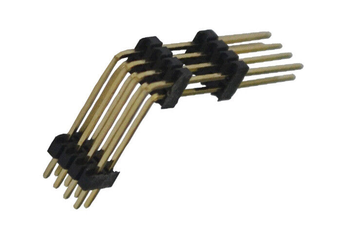 Black 8 Pin Header Connector 1.27mm Two Row Right Angle Three Plastic