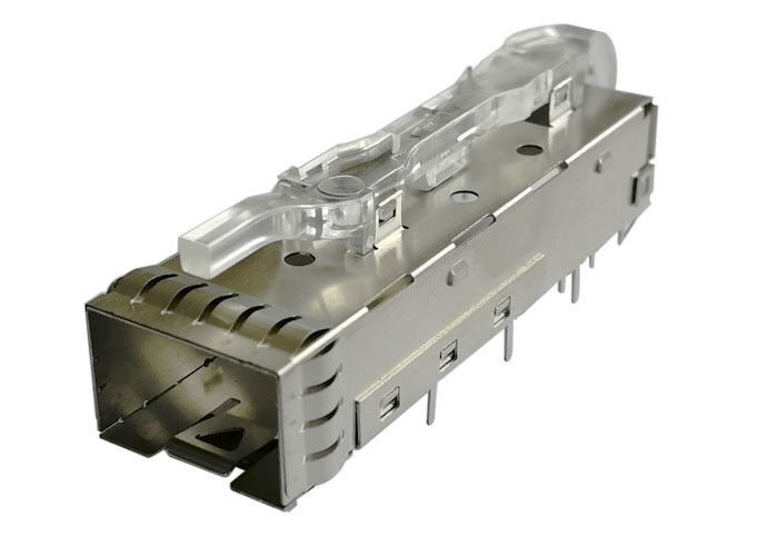3.0 mm Pin di post di saldatura 1 x 1 assemblaggio di gabbia SFP con tubo di luce EMI Finger di molla